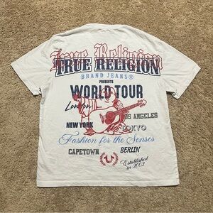True Religion White and Red Graphic Tee